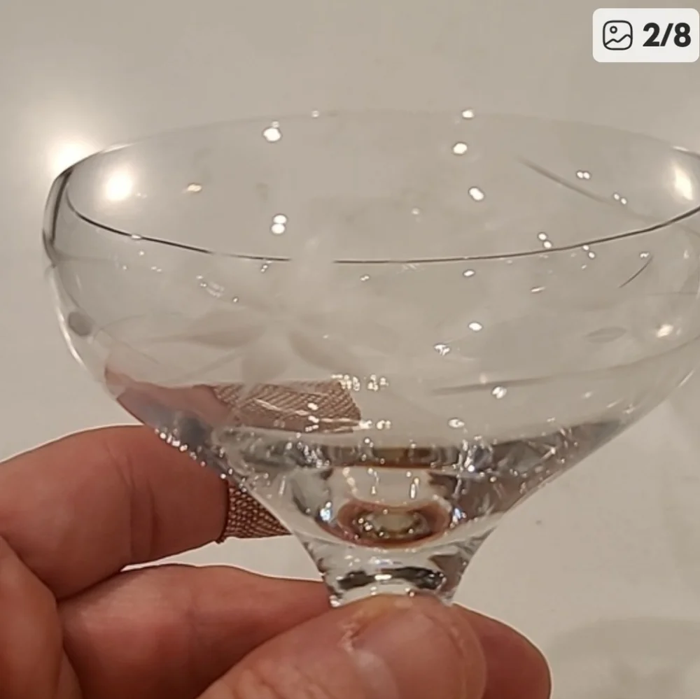 One Vintage Libbey Etched Mini Glassware